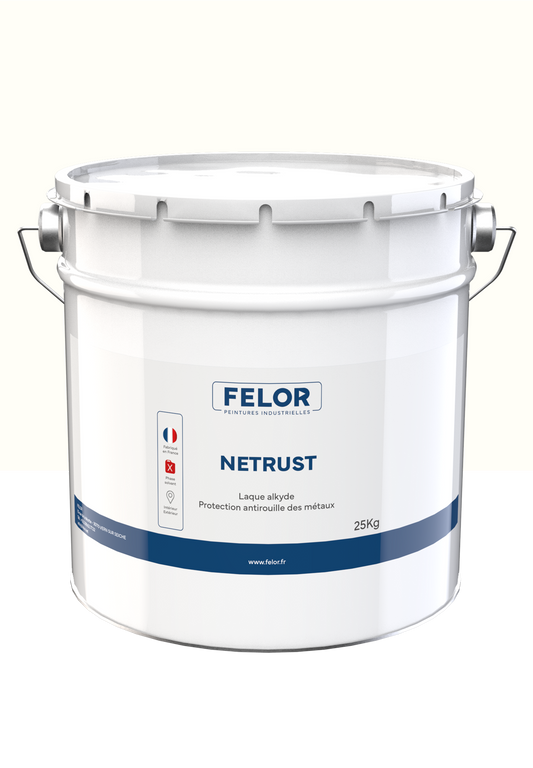 Laque de finition antirouille pour métal - Blanc signalisation RAL9016 - NETRUST