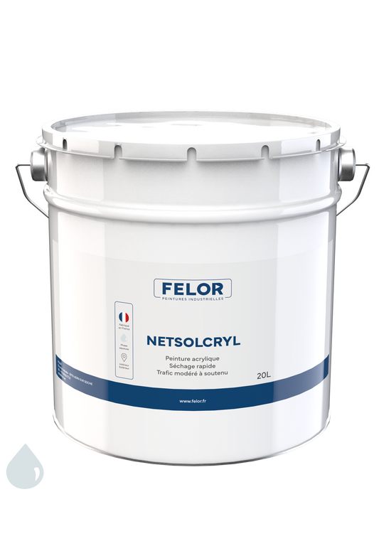 Peinture sol anti poussière intérieur et extérieur, vestiaires, locaux techniques Blanc - NETSOLCRYL