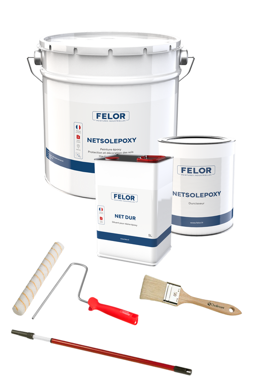 Kit peinture sol intérieur haute résistance Gris 7040 - NETSOLEPOXY