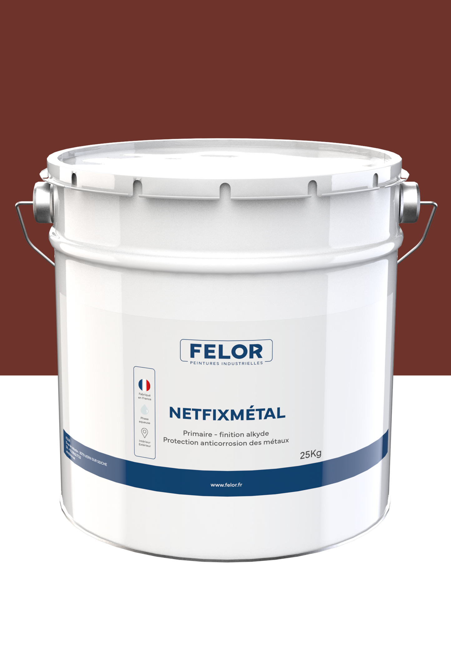 Peinture 2 en 1 primaire et finition semi-brillant de protection des métaux - NETFIXMETAL