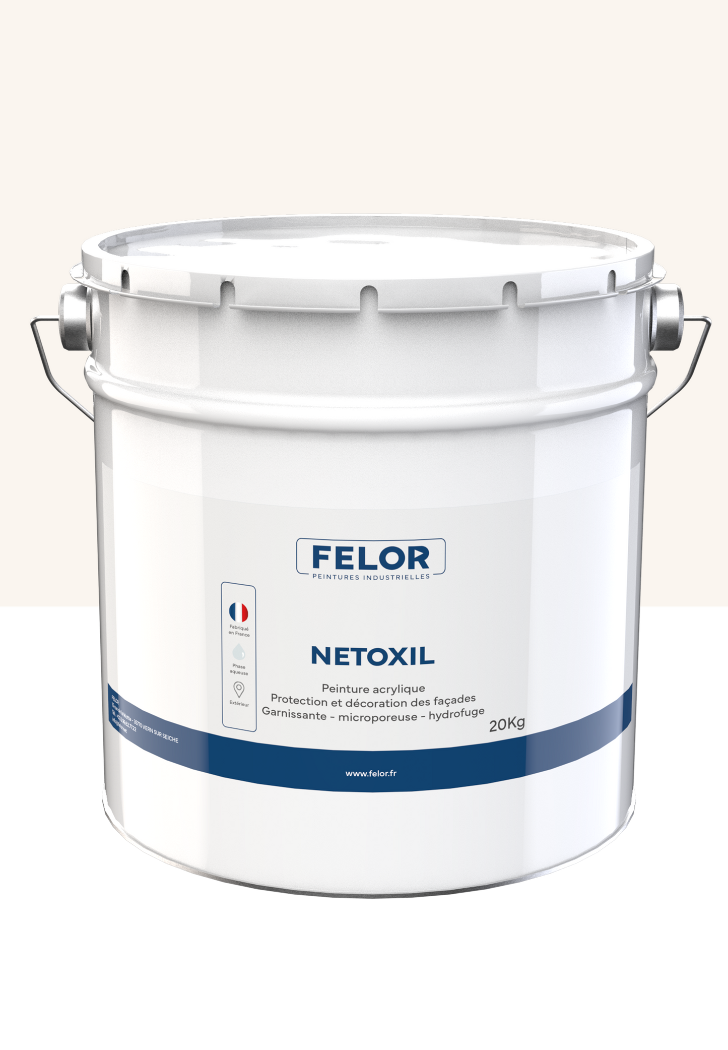Peinture pour façade hydrofuge à base de résine siloxane film mince Autres teintes - NETOXIL