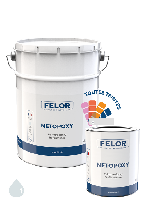 Peinture sol époxy intérieur,  garages, parkings, ateliers Autres teintes - NETOPOXY