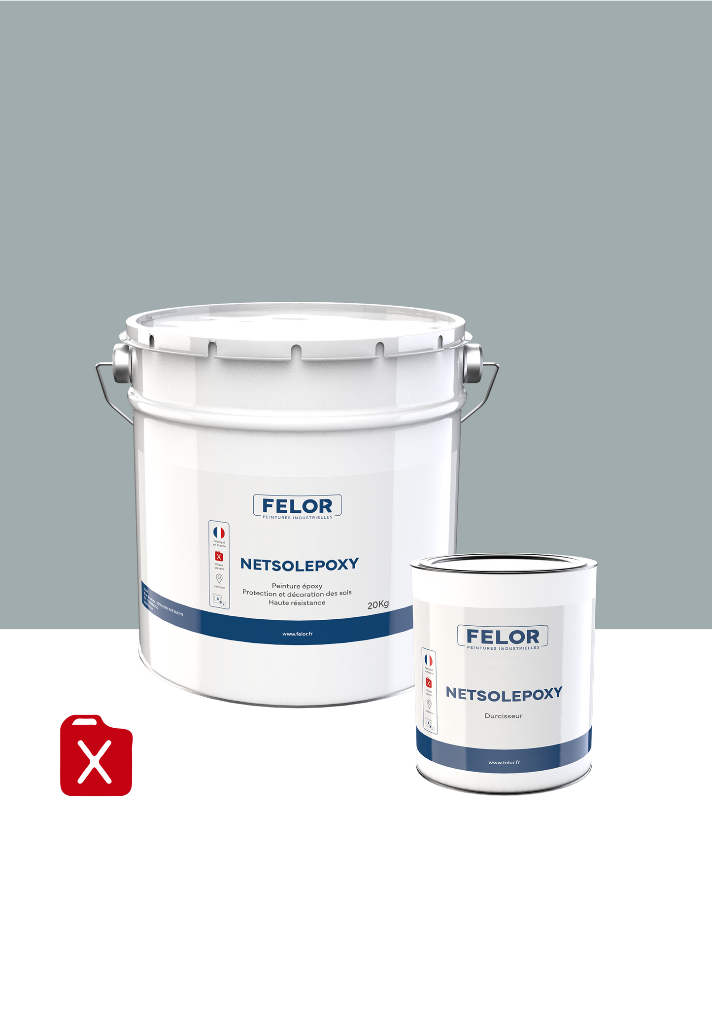 Peinture sol bi-composant époxy Gris 7040 - NETSOLEPOXY