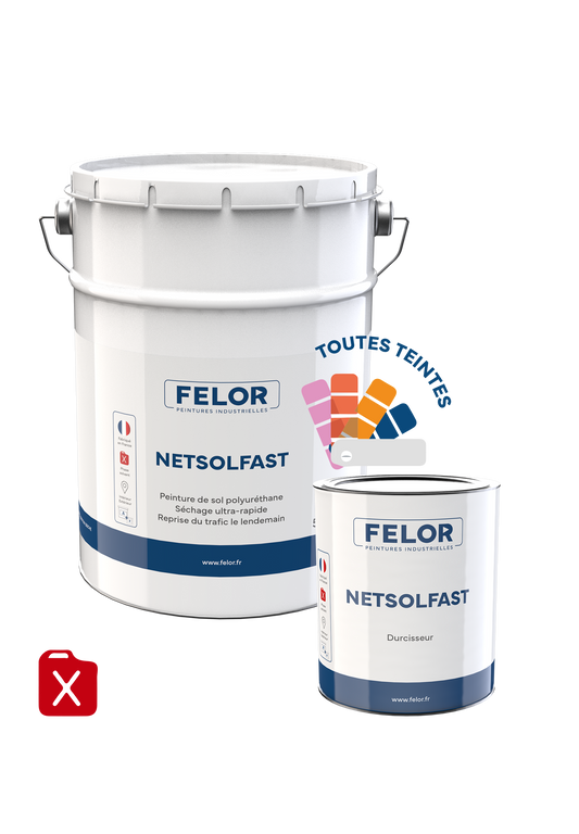 Peinture sol séchage ultra rapide, intérieur et extérieur, industrie, entrepôt Toutes teintes - NETSOLFAST