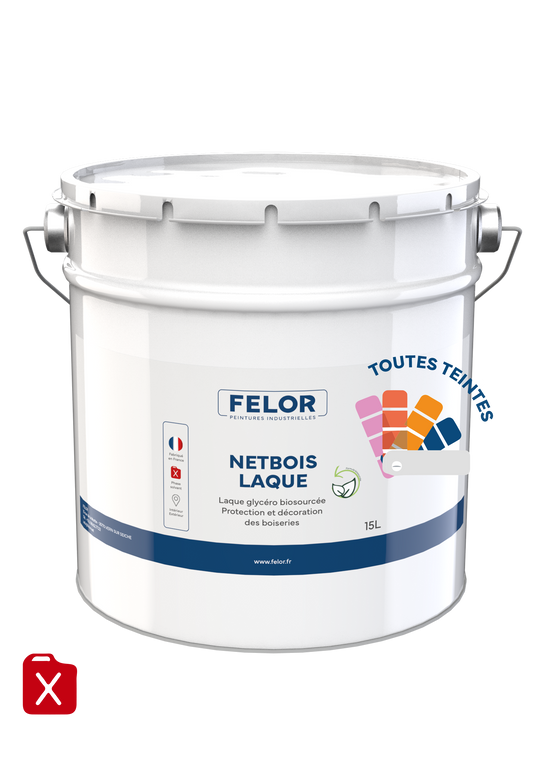 Laque biosourcée pour bois intérieur et extérieur - Toutes teintes - NETBOIS LAQUE
