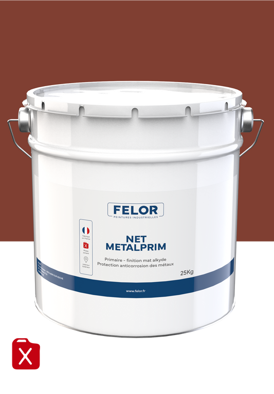 Peinture primaire antirouille mate pour métal - Brun/Rouge - NETMETALPRIM