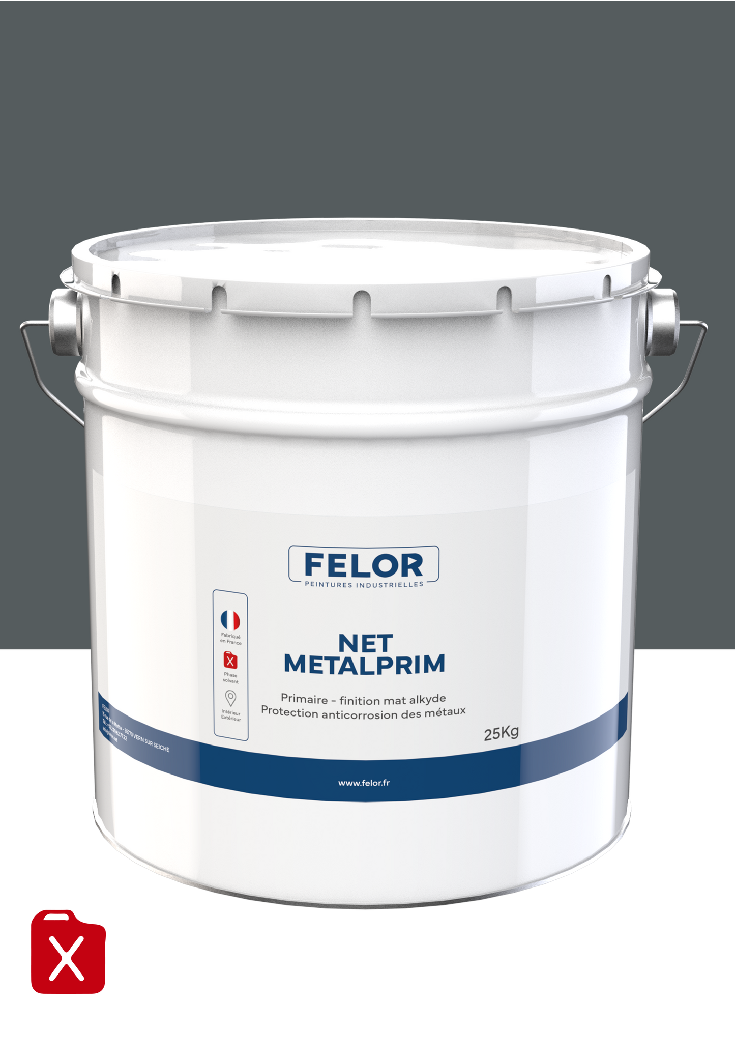 Peinture antirouille mate Gris 101 - NETMETALPRIM