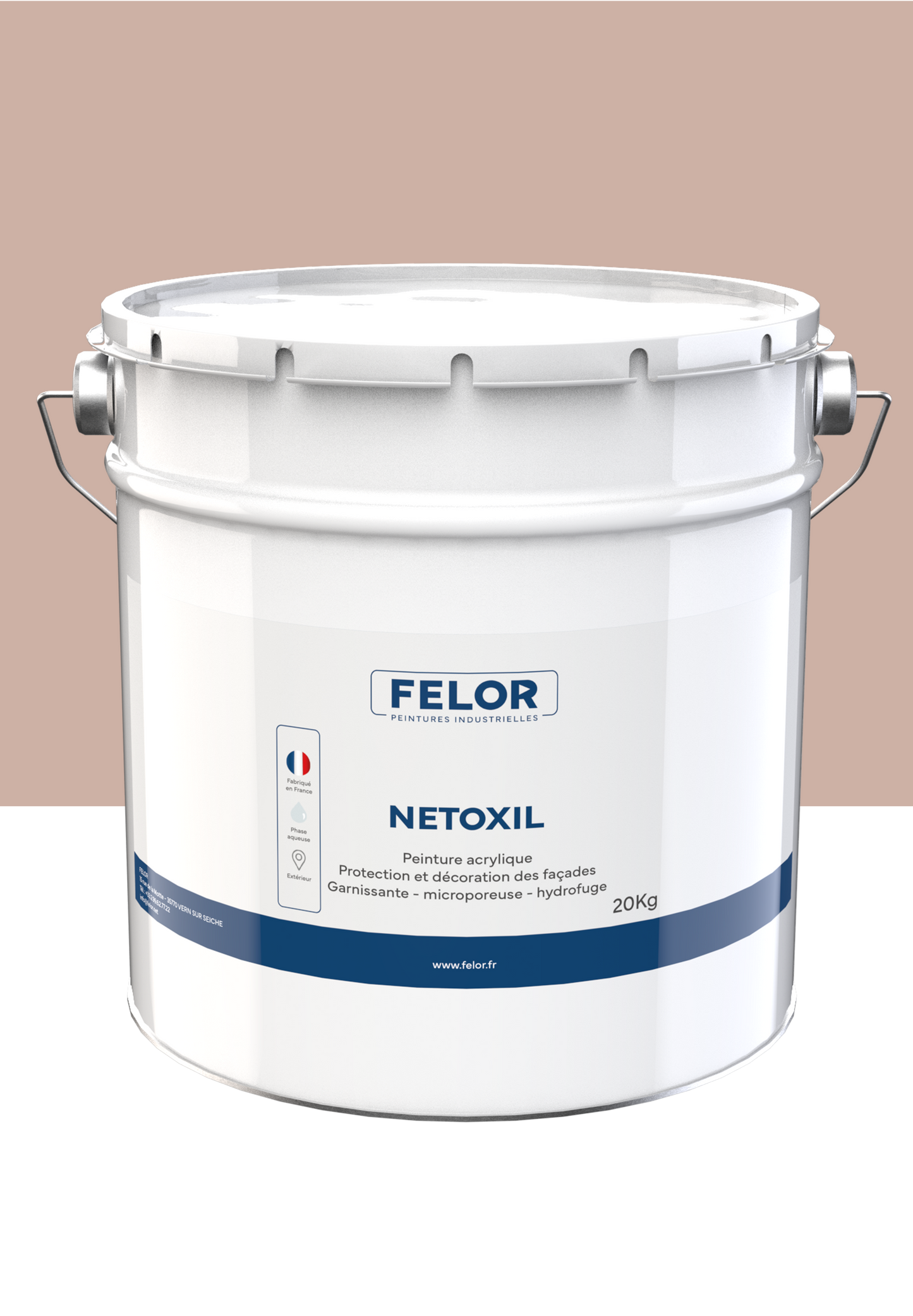 Peinture pour façade hydrofuge à base de résine siloxane film mince Autres teintes - NETOXIL