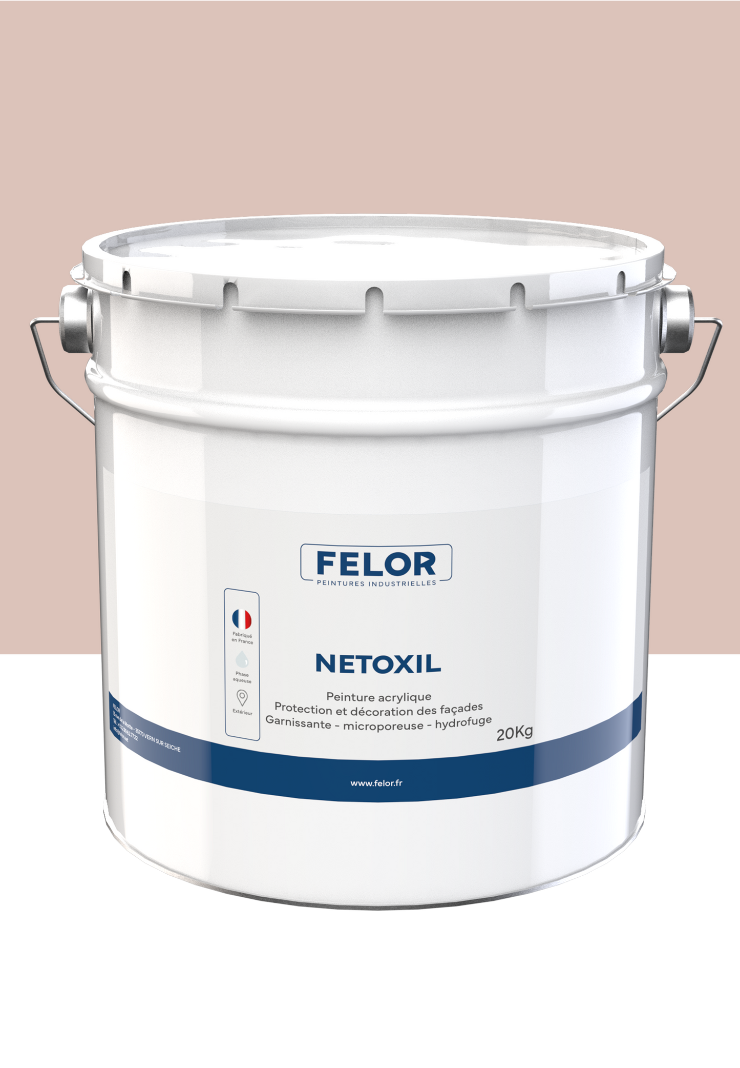 Peinture pour façade hydrofuge à base de résine siloxane film mince Autres teintes - NETOXIL