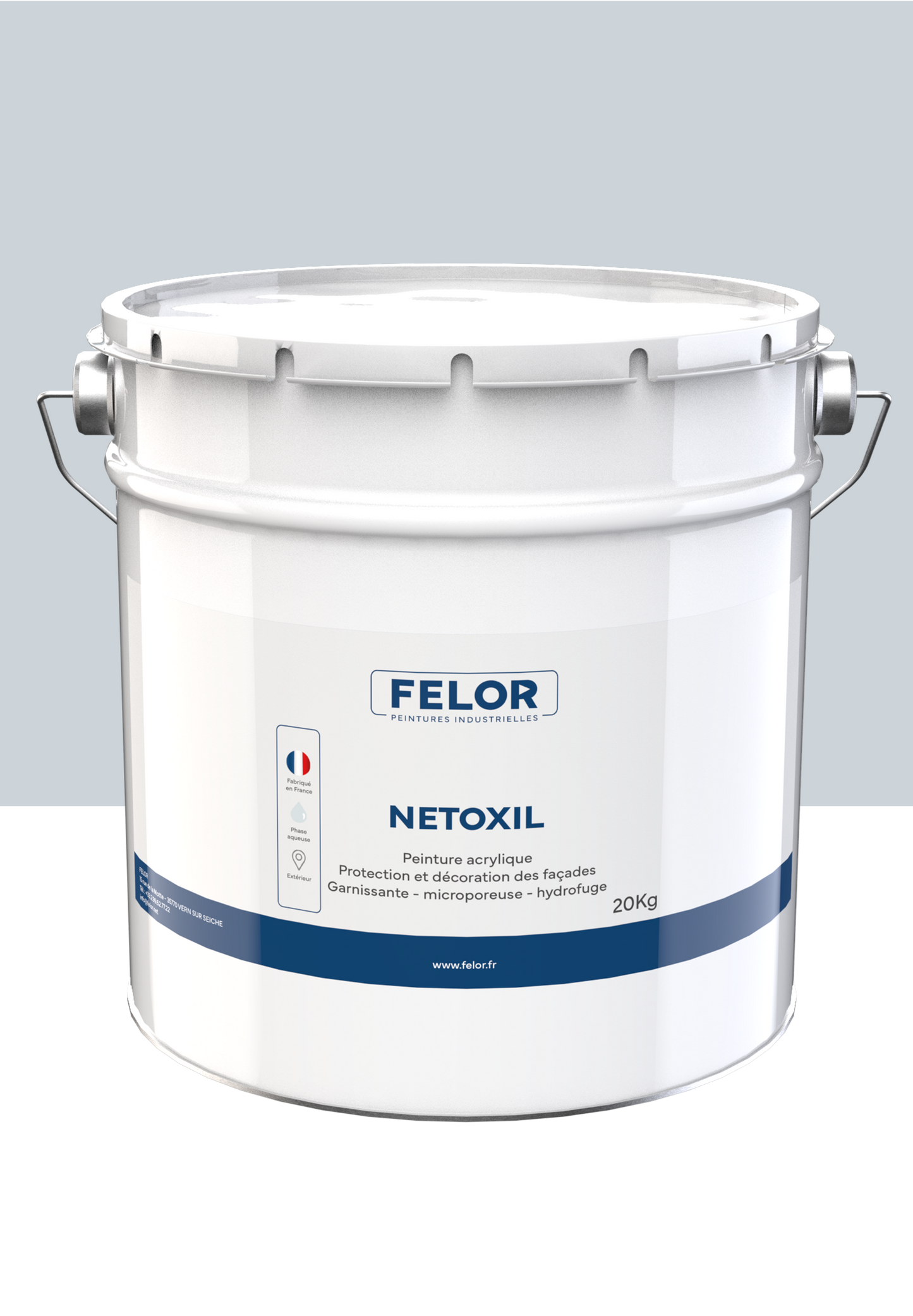 Peinture pour façade hydrofuge à base de résine siloxane film mince Autres teintes - NETOXIL