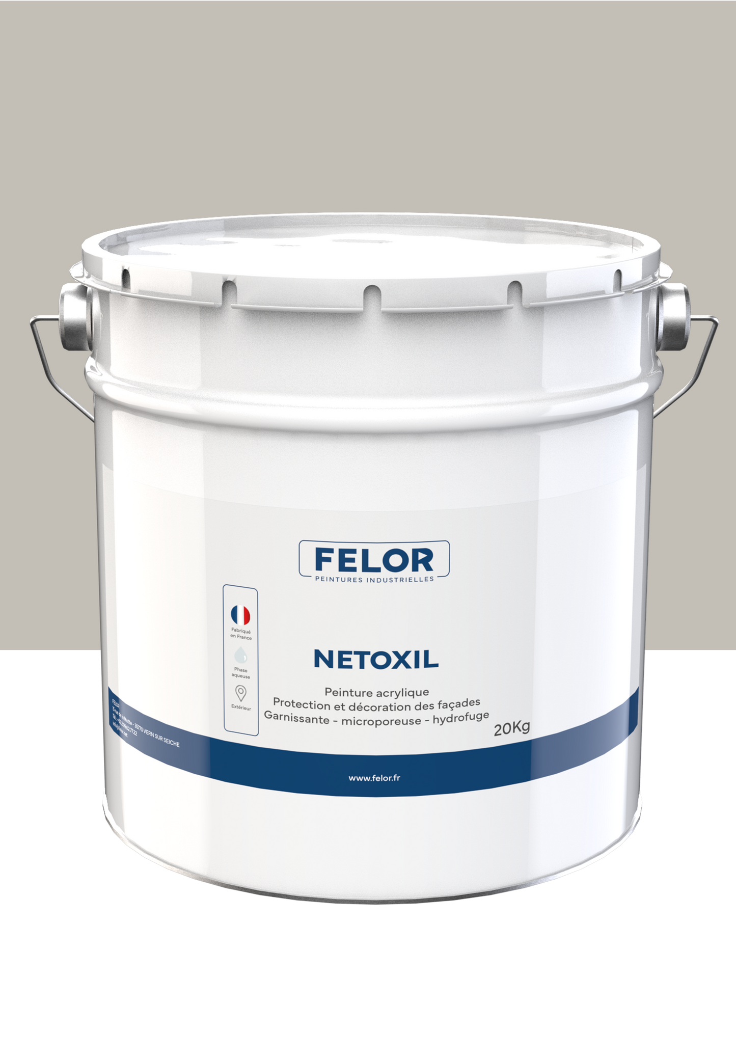 Peinture pour façade hydrofuge à base de résine siloxane film mince Autres teintes - NETOXIL
