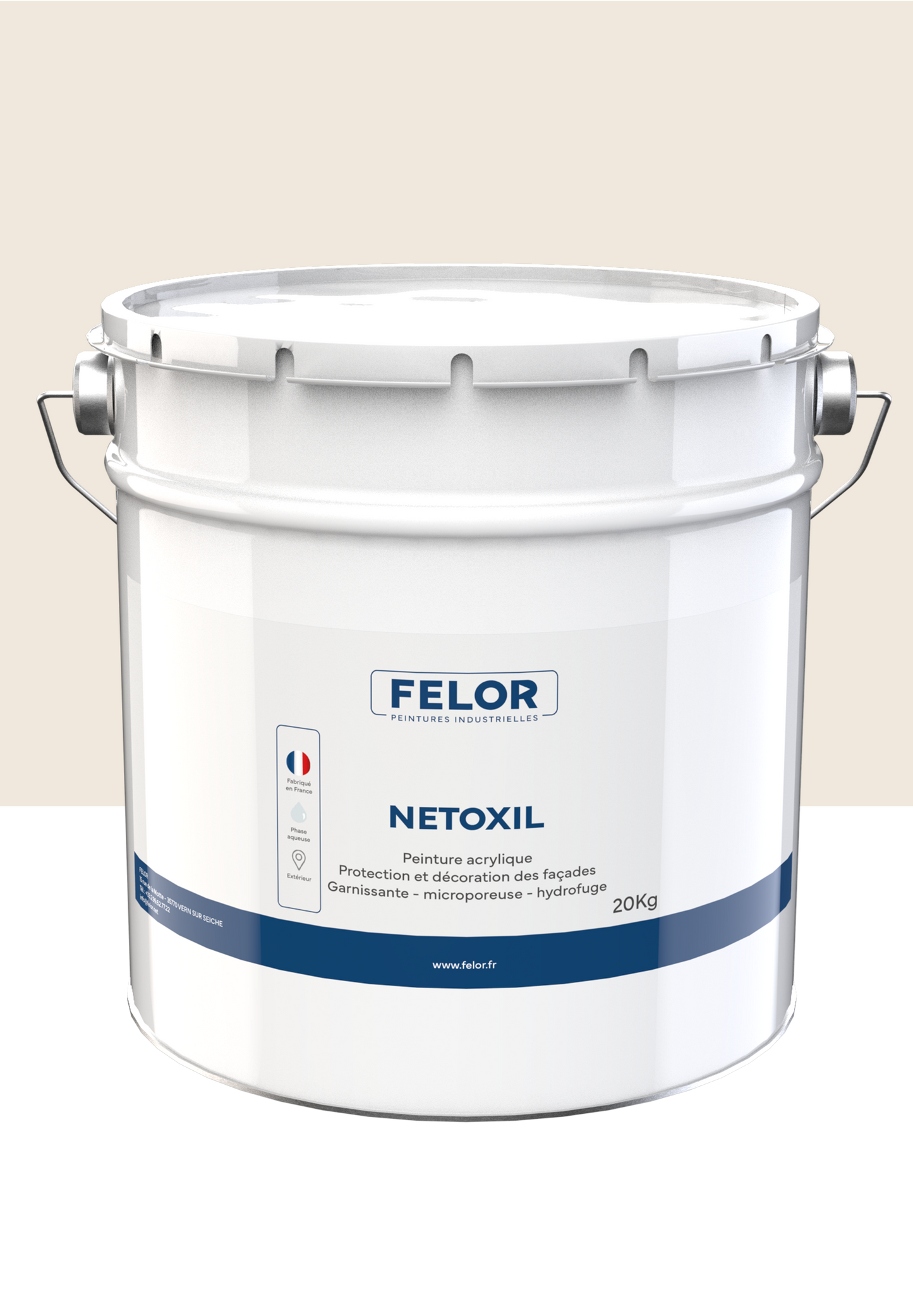 Peinture pour façade hydrofuge à base de résine siloxane film mince Autres teintes - NETOXIL
