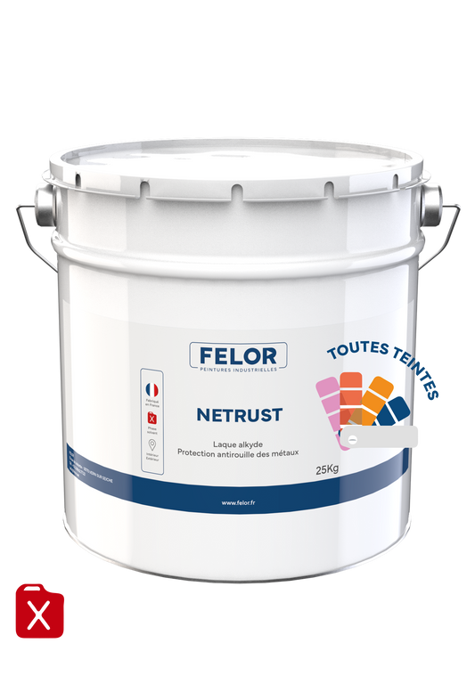 Laque de finition antirouille pour métal - Toutes teintes - NETRUST