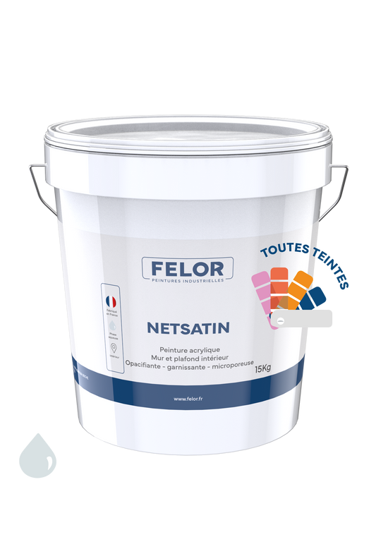 Peinture de finition satin plafonds et murs intérieurs - Autres teintes - NETSATIN