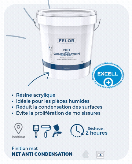 Peinture isolante thermique pour murs intérieurs, pièces humides - NET ANTICONDENSATION