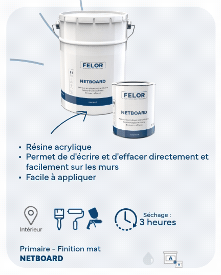 Peinture pour la réalisation et rénovation de tableau effaçable Incolore - NETBOARD