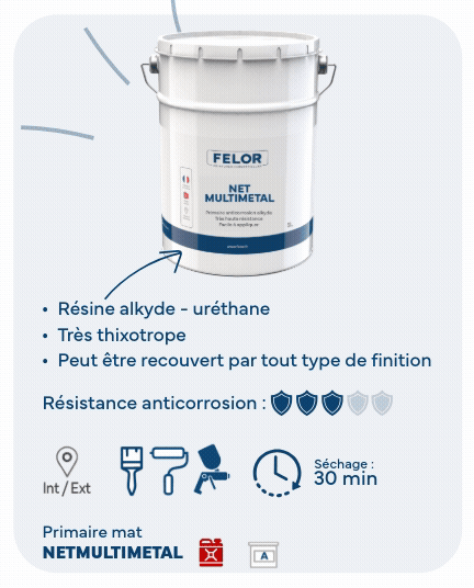 Primaire anticorrosion mat pour métal pour toutes finitions - Beige chamois - NETMULTIMETAL