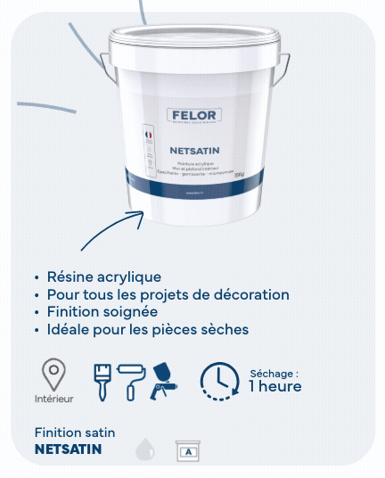 Peinture de finition satin plafonds et murs intérieurs - Autres teintes - NETSATIN