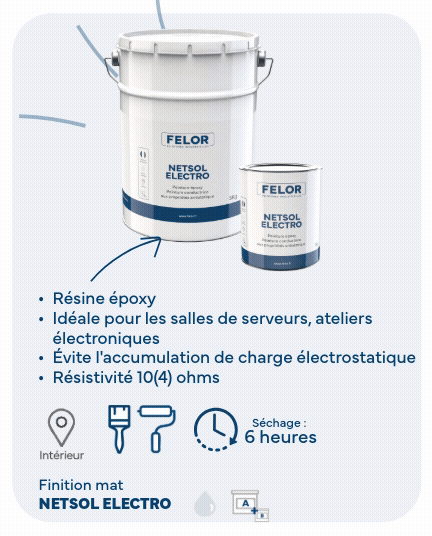 Peinture conductrice et anti-statique pour sols intérieurs - NETSOL ELECTRO