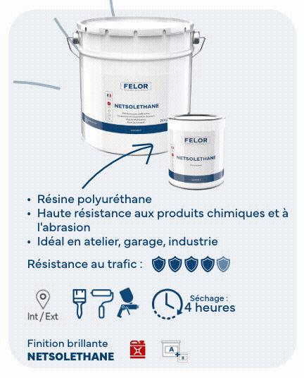 Peinture sol bi-composant polyuréthane Gris 7040 - NETSOLETHANE