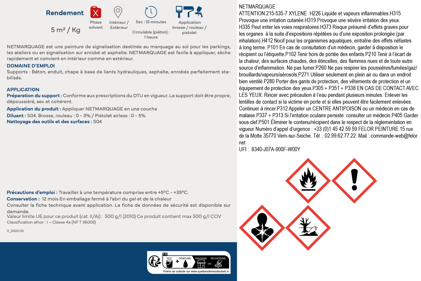 Peinture de signalisation au sol Jaune 1023 - NETMARQUAGE