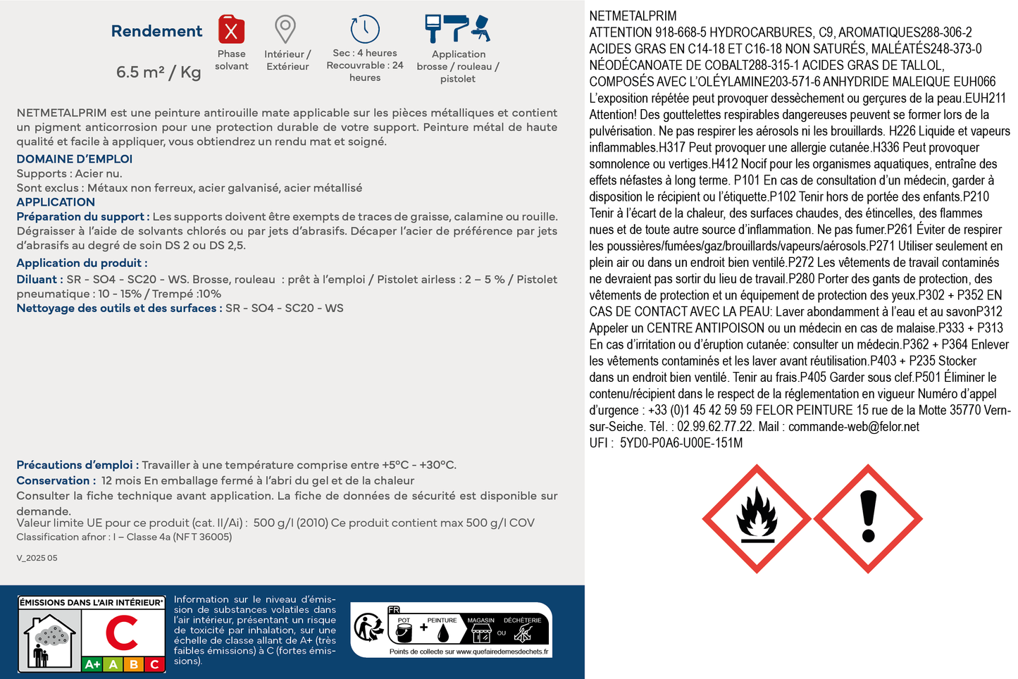 Peinture antirouille mate Toutes teintes - NETMETALPRIM
