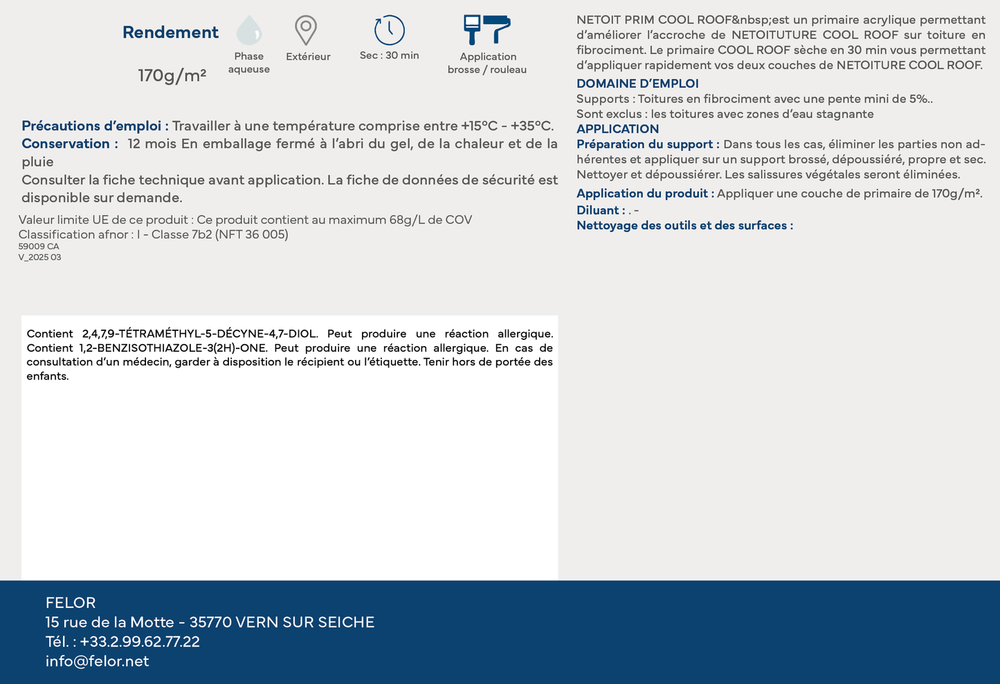 Primaire toiture fibrociment pour NETOITURE COOL ROOF - Blanc - NETOIT PRIM COOL ROOF