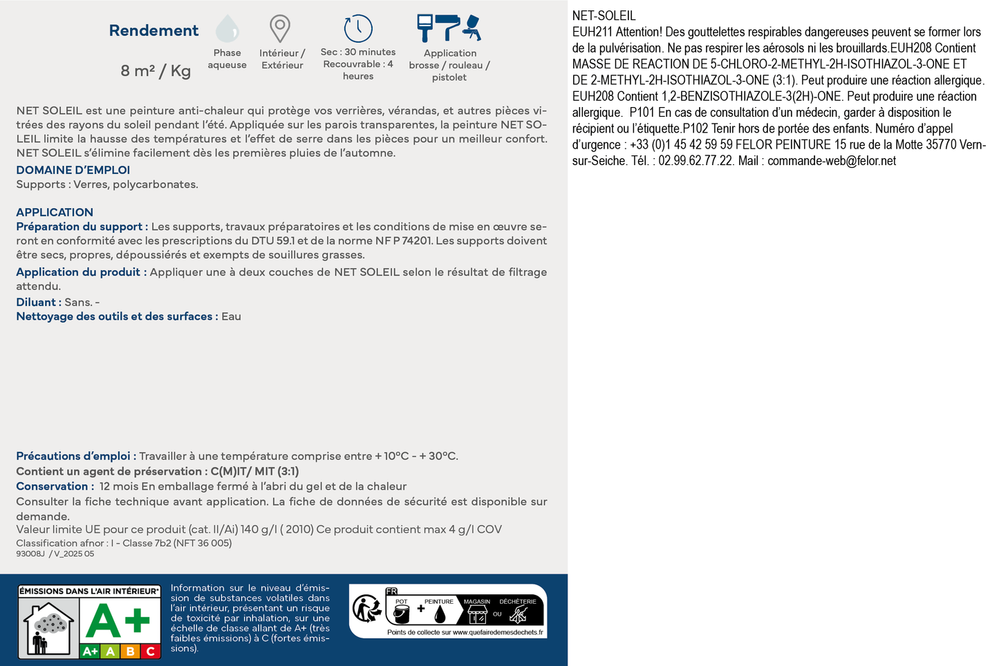 Peinture de protection solaire et anti chaleur temporaire pour verrières, vérandas, ateliers - NETSOLEIL
