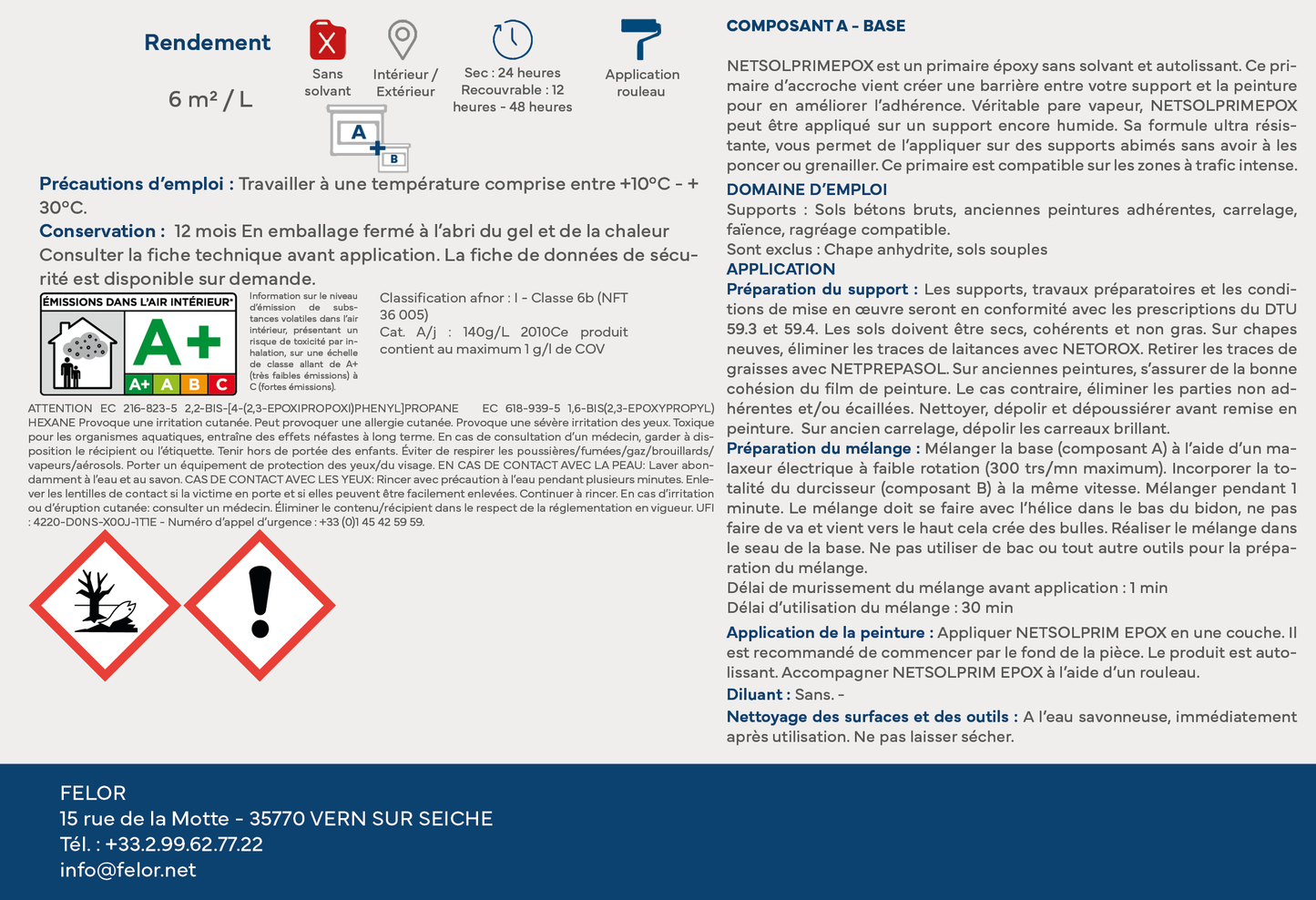 Primaire sol époxy multi supports intérieur et extérieur - NETSOLPRIMEPOX