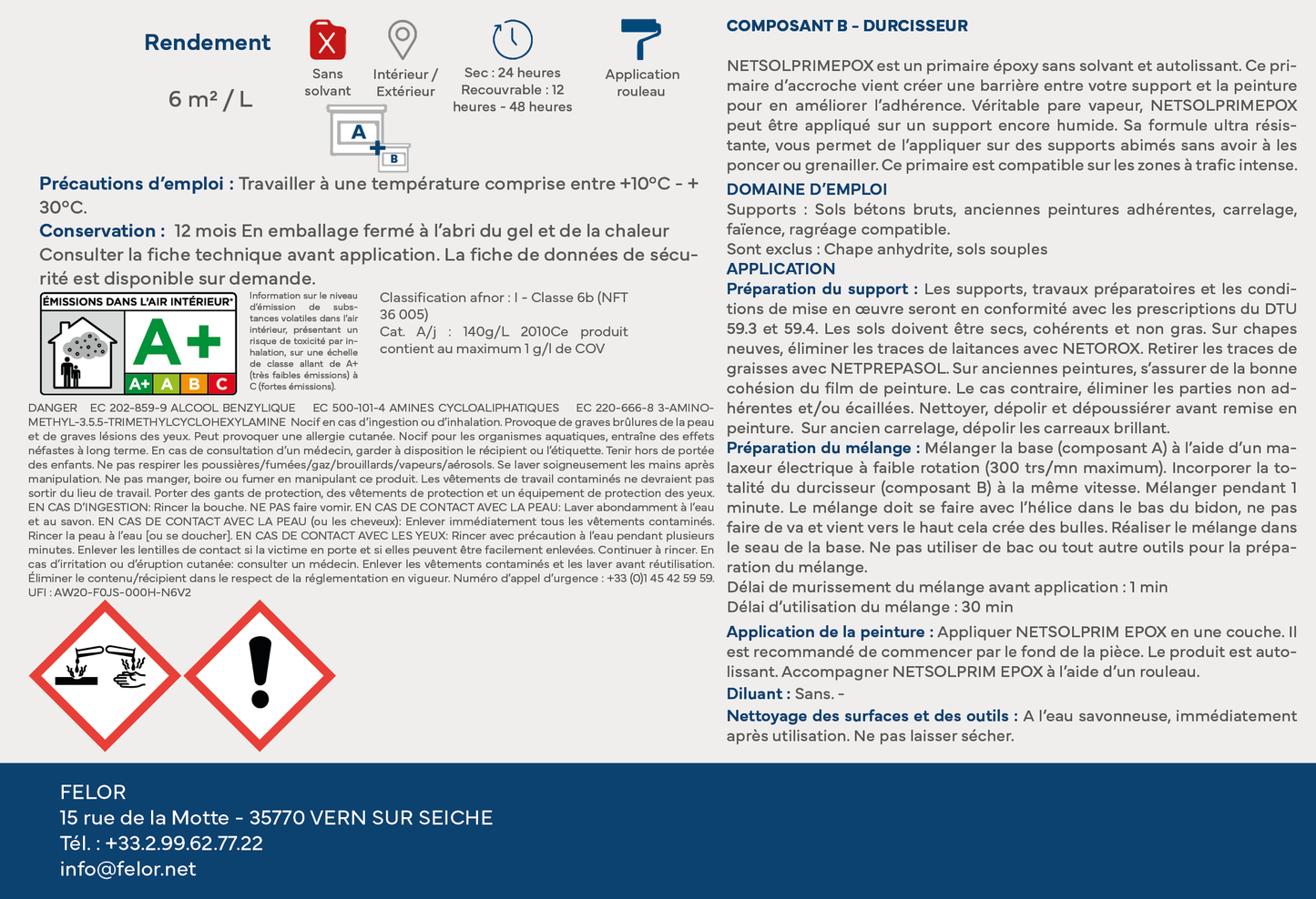 Primaire sol époxy multi supports intérieur et extérieur - NETSOLPRIMEPOX