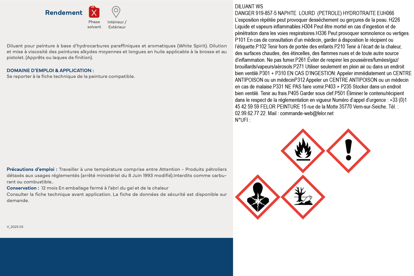 Diluant à base de White Spirit - NET WS