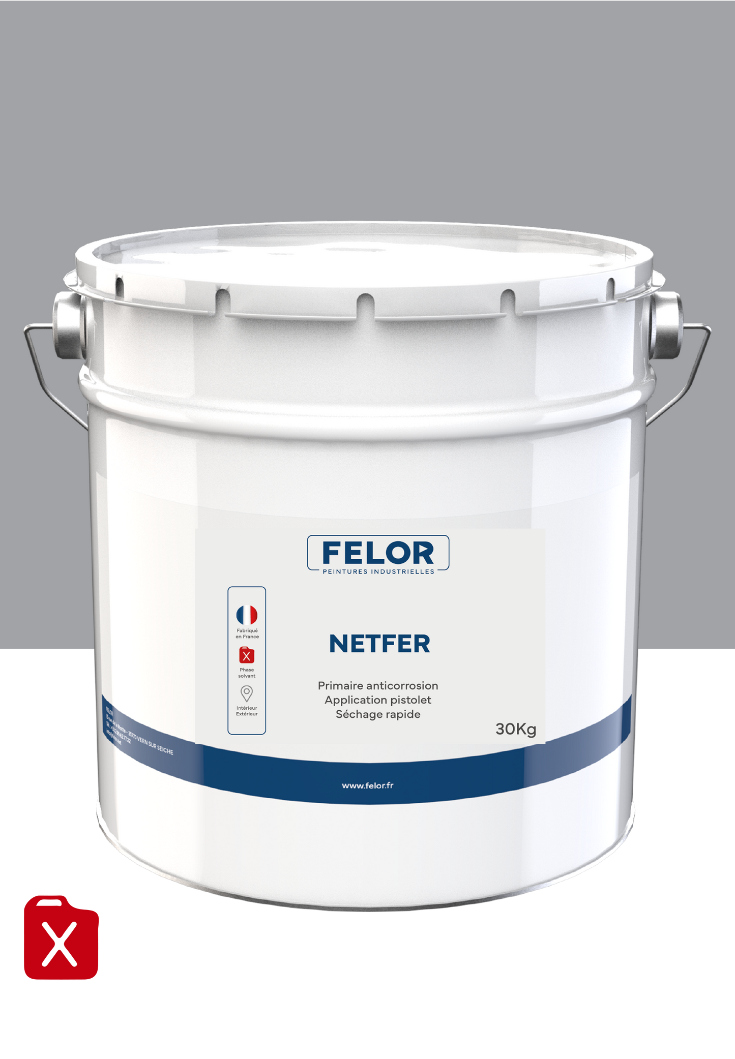 Primaire antirouille Gris 101 - NETFER application pistolet