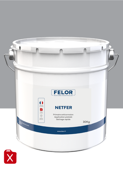 Primaire antirouille métal - Gris 101 - NETFER application pistolet