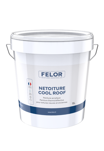 Peinture anti-chaleur pour toitures - Blanc - NETOITURE COOL ROOF
