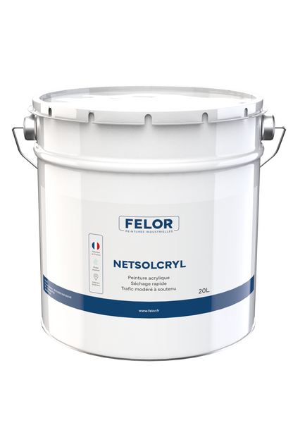 Peinture sol trafic léger int/ext pour remise en service rapide -  Blanc - NETSOLCRYL
