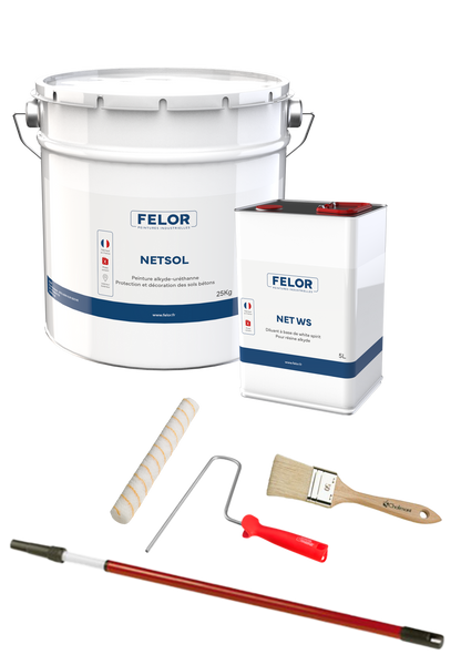 Kit peinture sol garage intérieur & extérieur facile - Gris 7040