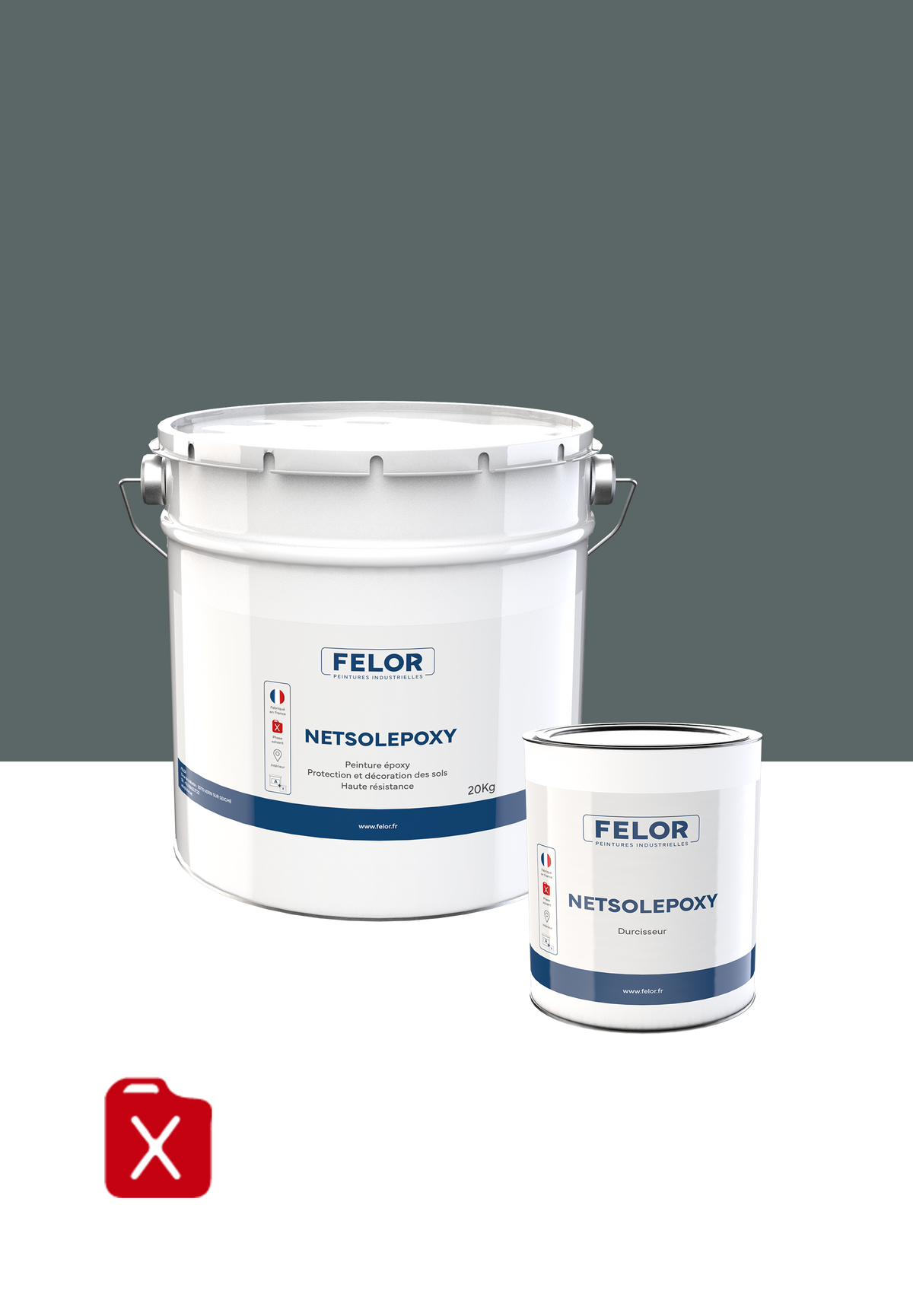 Peinture sol époxy intérieur - trafic intense - RAL7011 - NETSOLEPOXY