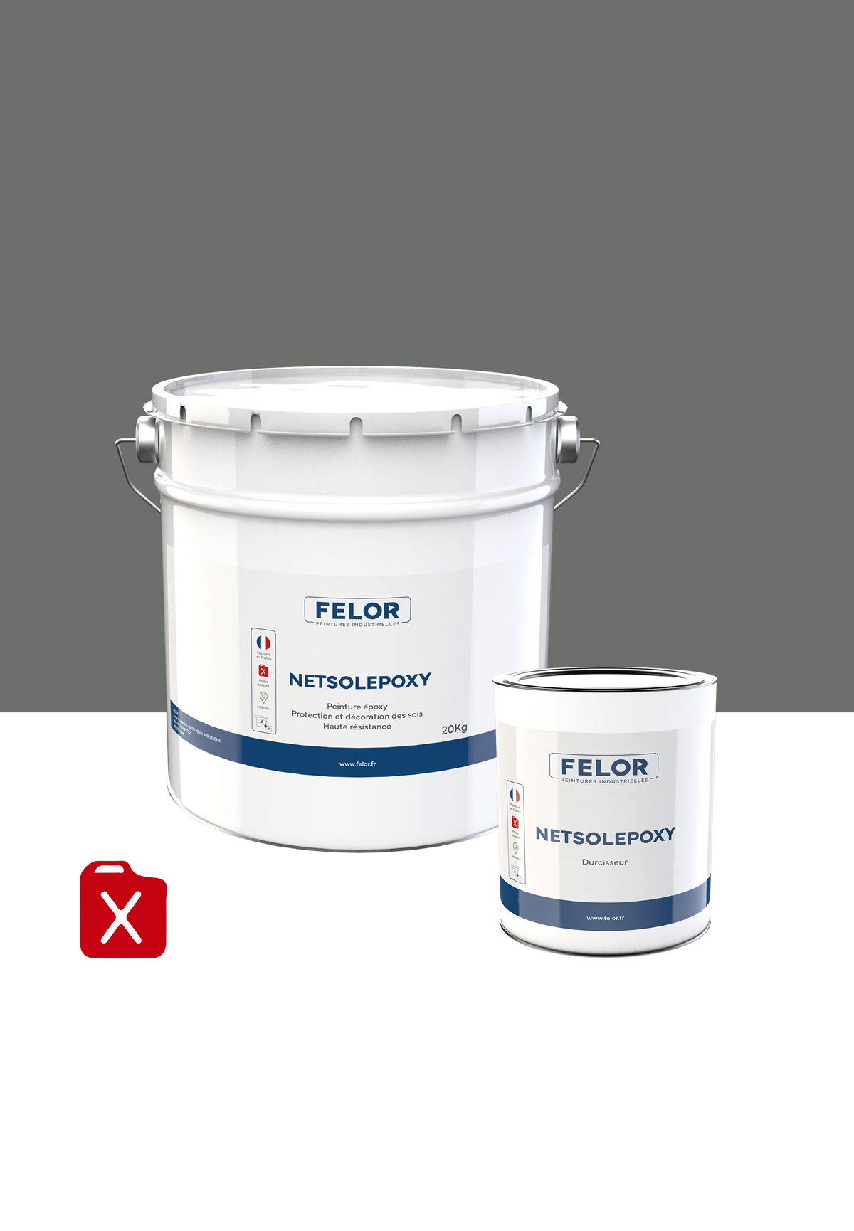 Kit peinture sol garage intérieur haute résistance - Gris 7040