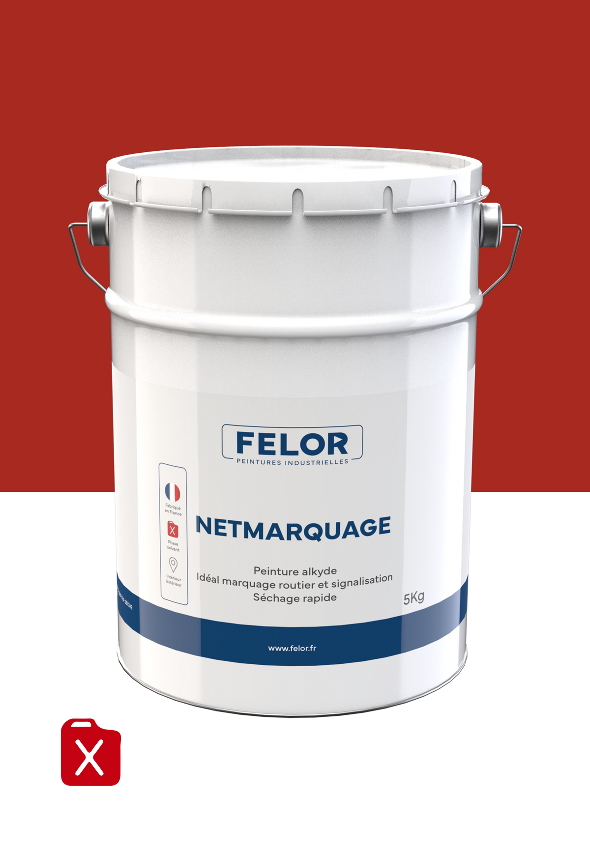 Peinture de signalisation au sol - Rouge 3000 - NETMARQUAGE