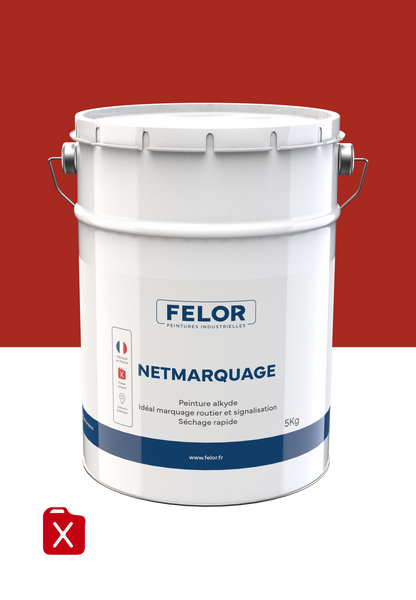 Peinture de signalisation au sol - Rouge 3000 - NETMARQUAGE