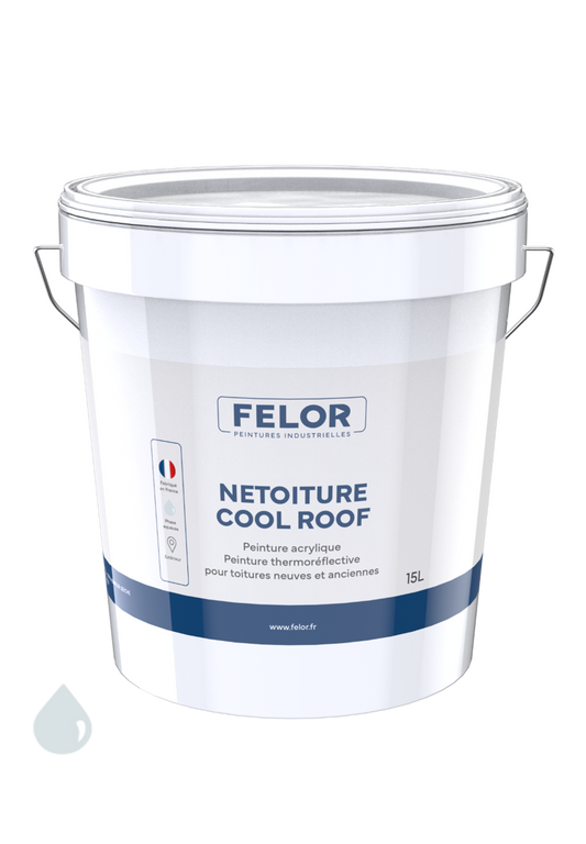Peinture anti chaleur thermoréflective pour la protection des toitures - Blanc - NETOITURE COOL ROOF
