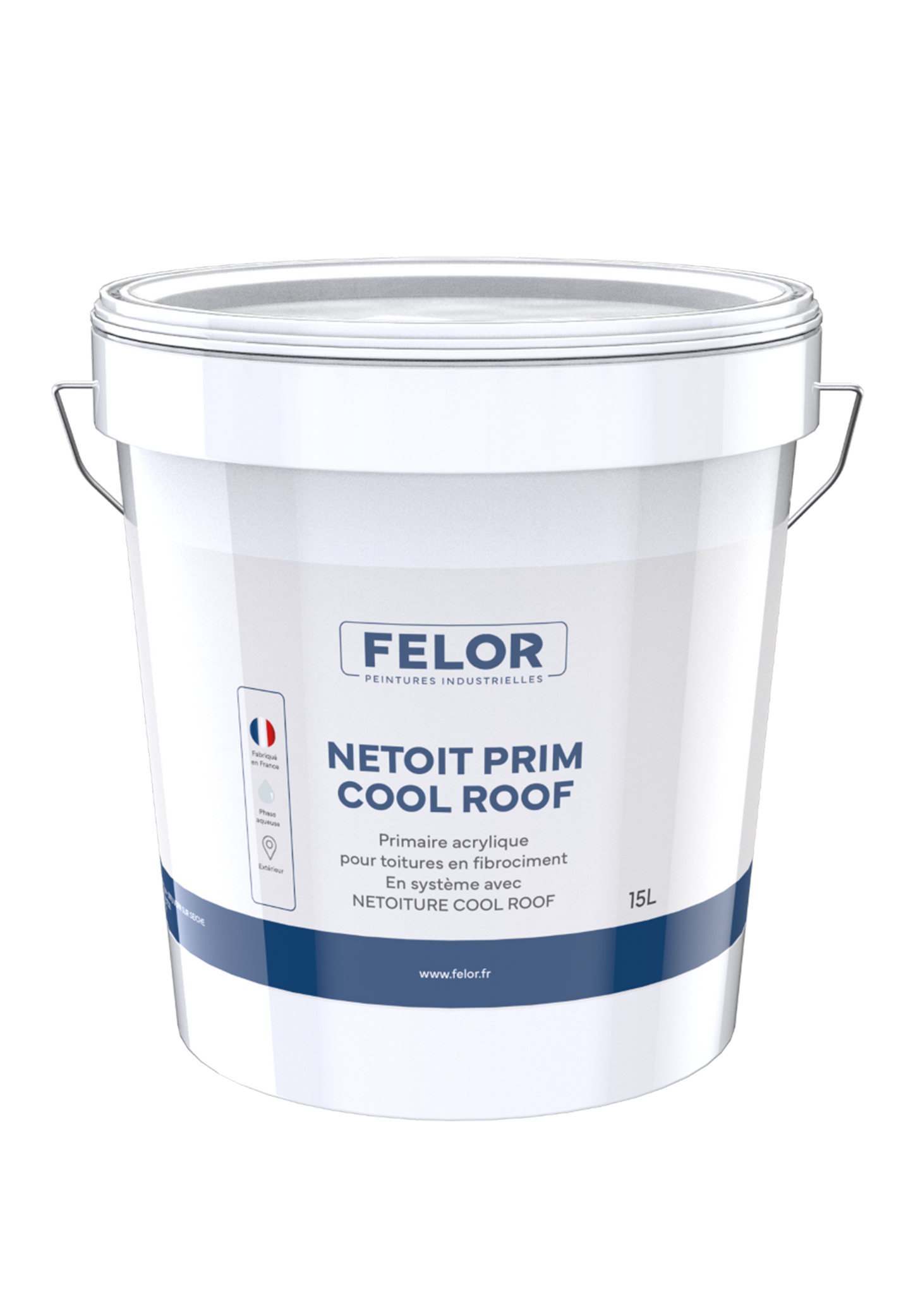 Primaire pour peinture anti-chaleur sur toiture fibrociment - Blanc - NETOIT PRIM COOL ROOF