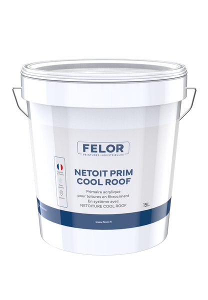 Primaire pour peinture anti-chaleur sur toiture fibrociment - Blanc - NETOIT PRIM COOL ROOF