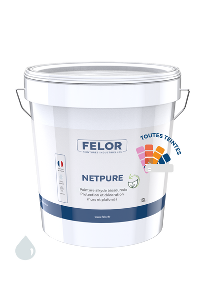 Peinture de finition décorative biosourcée mur et plafond intérieur - NETPURE