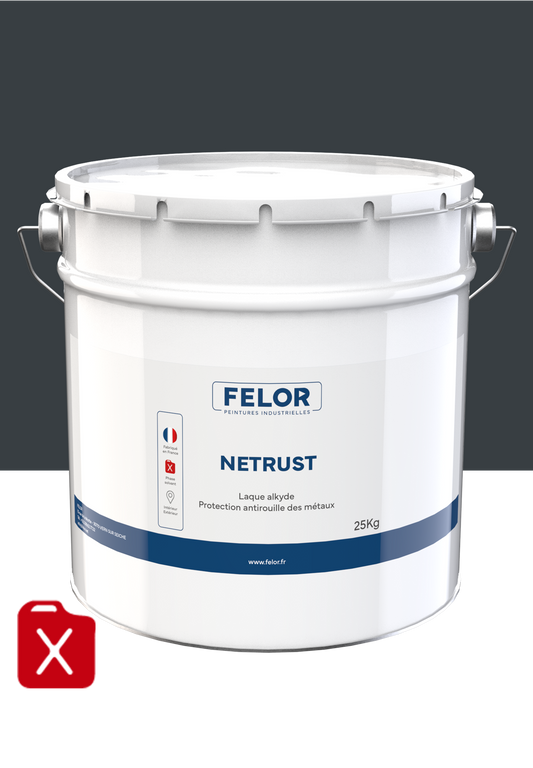 Laque de finition antirouille métal - Gris RAL7016- NETRUST