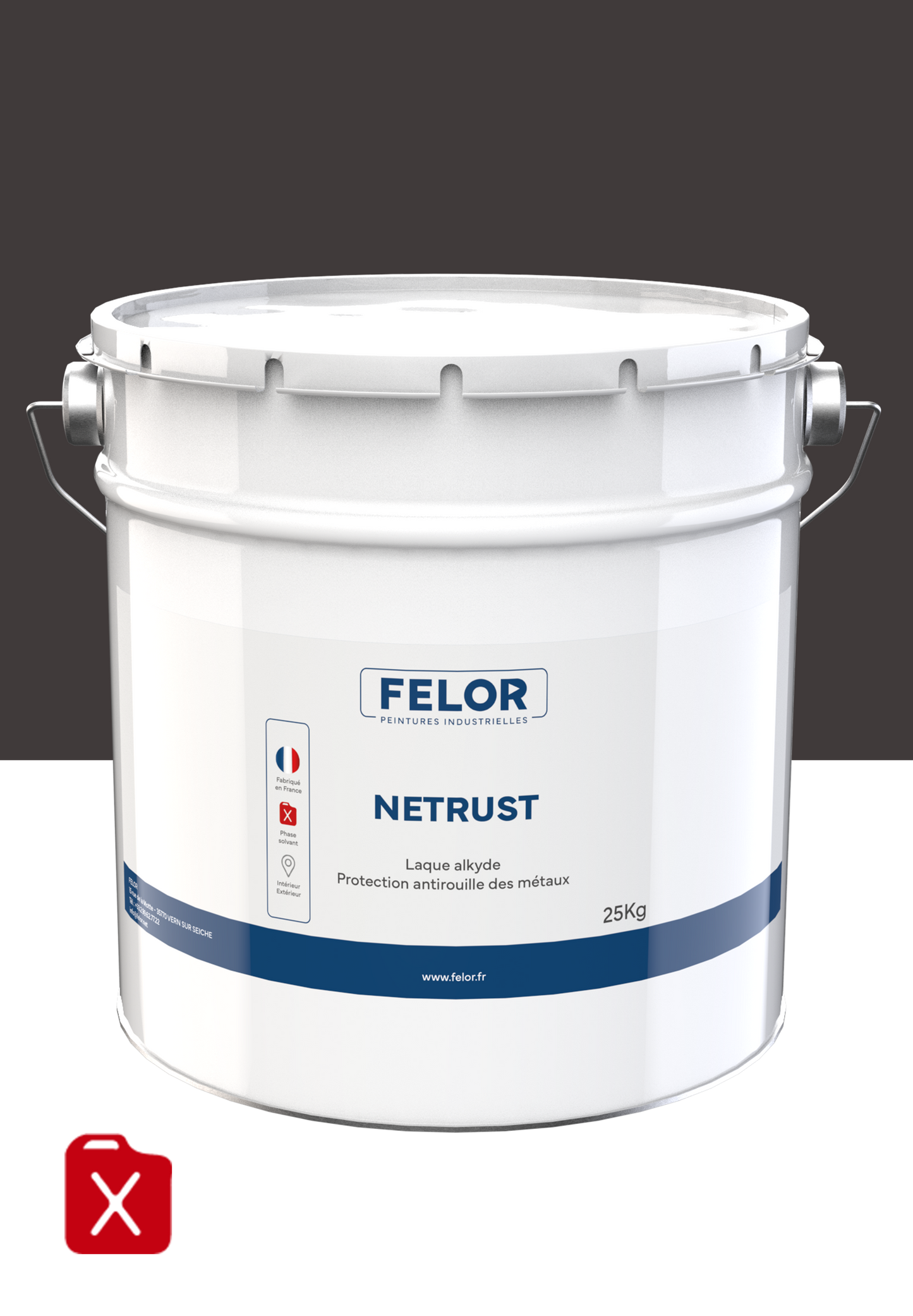 Laque de finition antirouille pour métal - RAL8019 - NETRUST