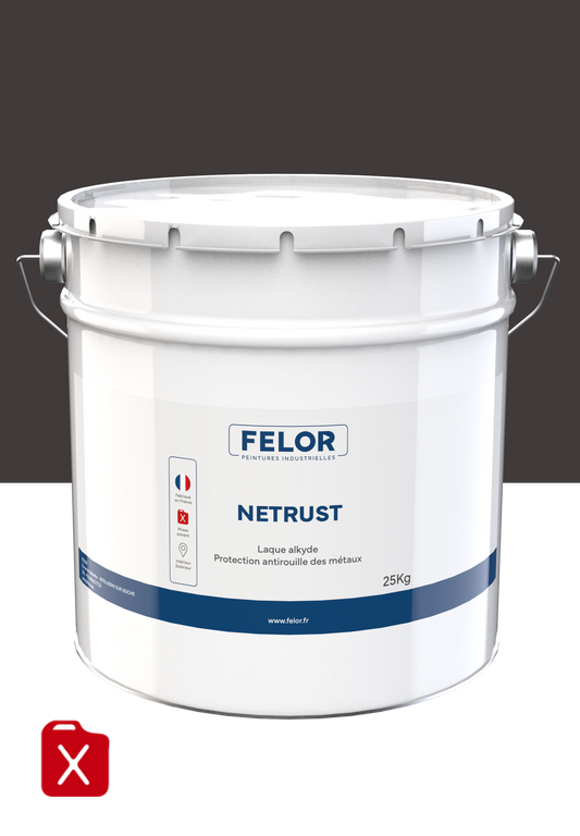 Laque de finition antirouille pour métal - RAL8019 - NETRUST