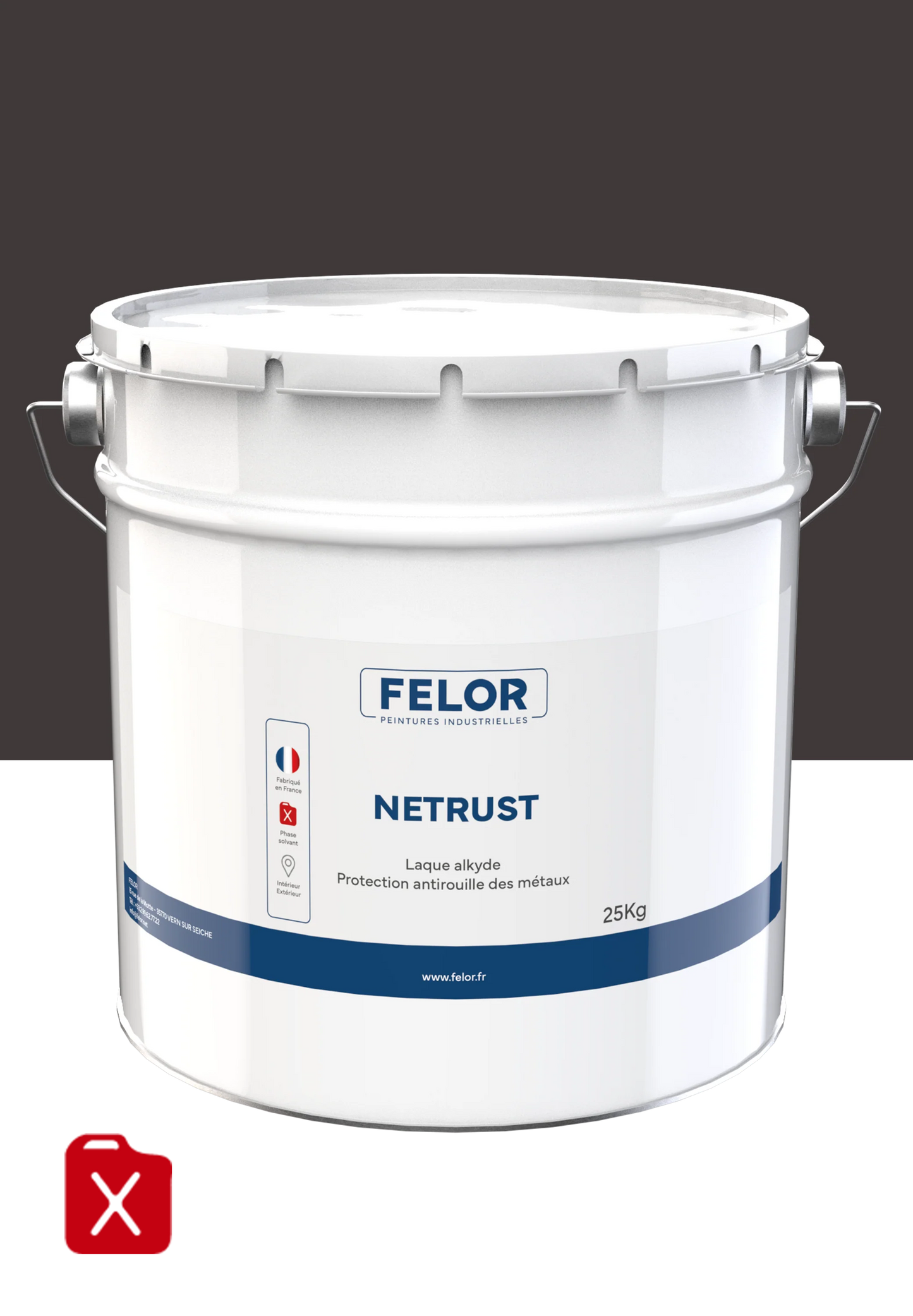 Peinture métal au rouleau/brosse - RAL8019 - NETRUST