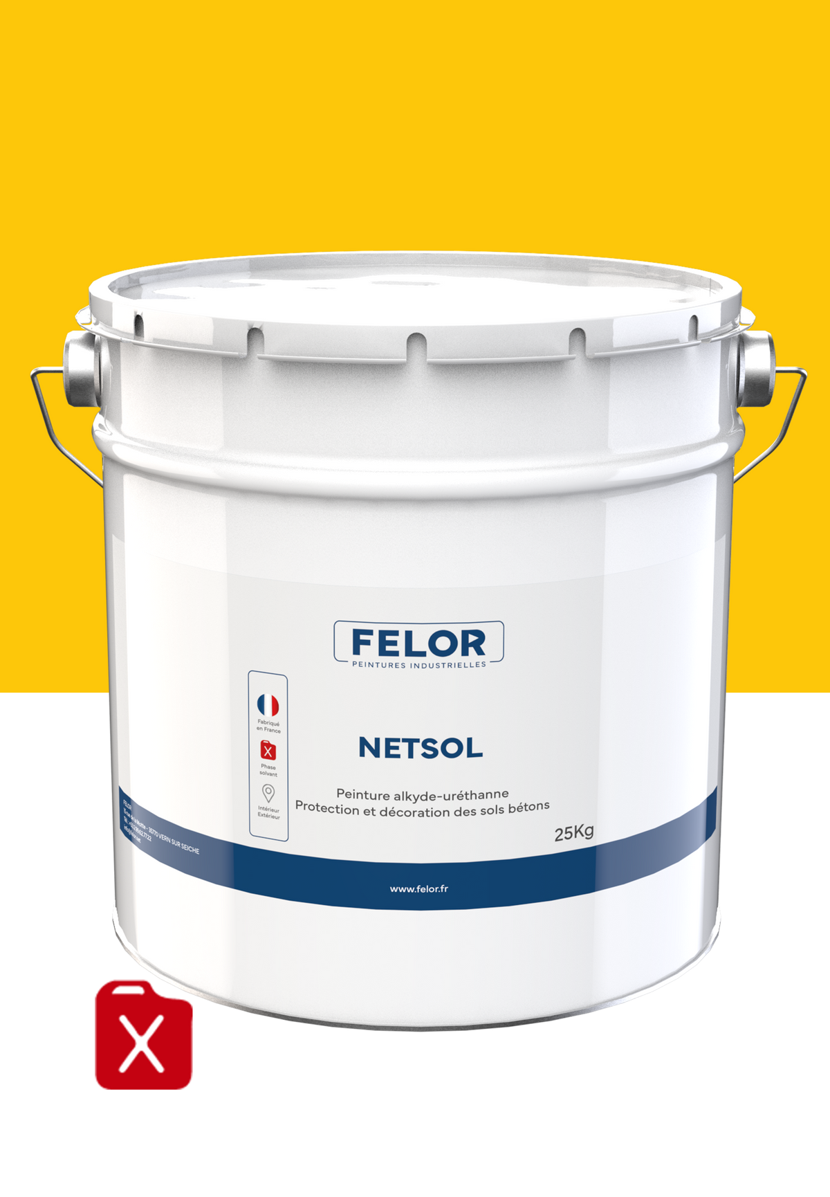 Peinture sol intérieur & extérieur - trafic léger - RAL1023 - NETSOL