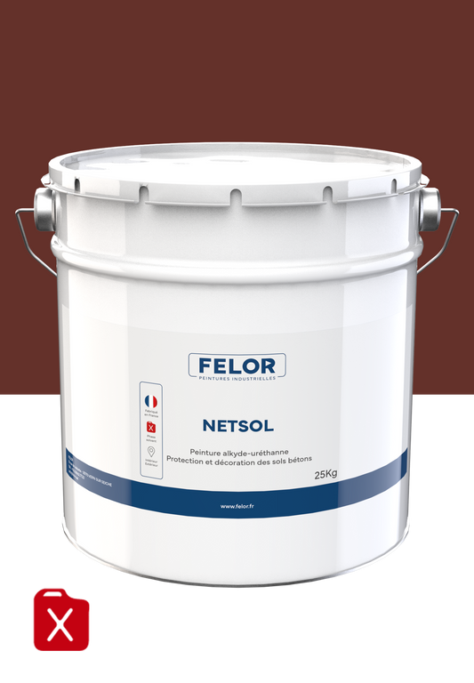 Peinture sol intérieur & extérieur - trafic léger - RAL8012 - NETSOL